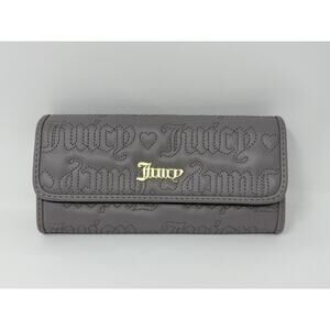 Juicy Couture Quilted Gull Grey Flap Continental Long Wallet Clutch